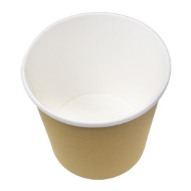 Contenitore di Cartone Kraft con Bordo Bianco 750ml Ø11,7cm (25 Pezzi)