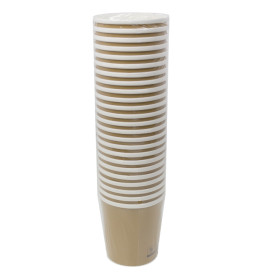 Contenitore di Cartone Kraft con Bordo Bianco 450ml Ø9,8cm (25 Pezzi)