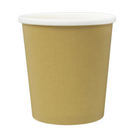 Contenitore di Cartone Kraft con Bordo Bianco 450ml Ø9,8cm (25 Pezzi)
