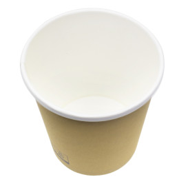 Contenitore di Cartone Kraft con Bordo Bianco 450ml Ø9,8cm (25 Pezzi)