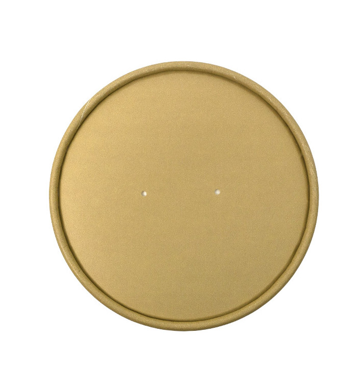 Coperchio in Cartone Kraft per Contenitore da Ø11,7cm (500 Pezzi) Coperchio in Cartone Kraft per Contenitore da Ø11,7cm (500 Pezzi)