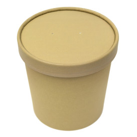 Coperchio in Cartone Kraft per Contenitore da Ø11,7cm (25 Pezzi)