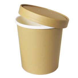 Coperchio in Cartone Kraft per Contenitore da Ø11,7cm (375 Pezzi)