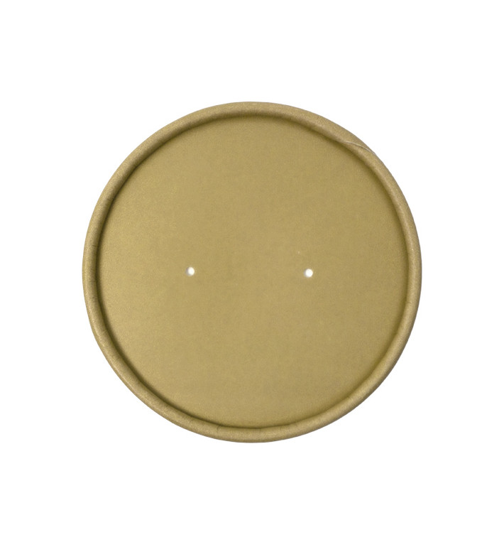 Coperchio in Cartone Kraft per Contenitore da Ø9,8cm (500 Pezzi) Coperchio in Cartone Kraft per Contenitore da Ø9,8cm (500 Pezzi)