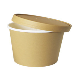 Coperchio in Cartone Kraft per Contenitore da Ø9,0cm (25 Pezzi)