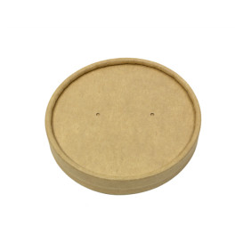 Coperchio in Cartone Kraft per Contenitore da Ø9,0cm (25 Pezzi)