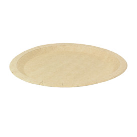 Piatto di Carta Tondo Anti-grasso Kraft Ø26cm 245g/m² (350 Pezzi)