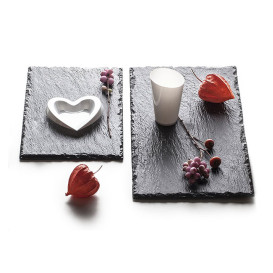 Vassoi di Plastica Ardesia PS 30x15,8cm (10 Pezzi)