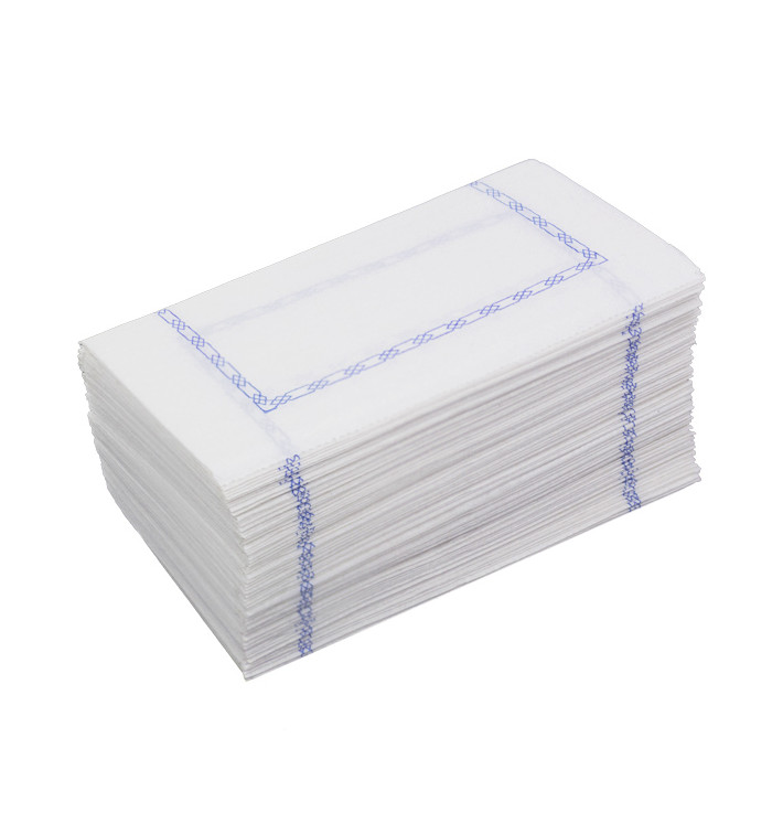 Tovagliolo di Carta "Zigzag" Bianco Decorato 14x14cm (250 Pezzi) Tovagliolo di Carta "Zigzag" Bianco Decorato 14x14cm (250 Pezzi)