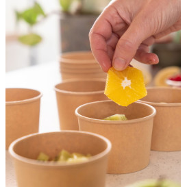 Contenitore di Cartone Kraft Dessert 250ml Ø9,0cm (500 Pezzi)