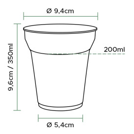 Bicchiere in PLA Biodegradabile Trasparente 350ml (50 Pezzi)