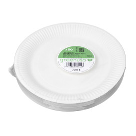 Piatto in Cartone Rondo “Radial” Bianco Ø23cm 200gr/m² (650 Pezzi)
