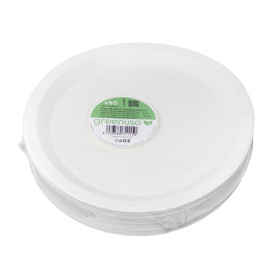 Piatto di Carta Tondo Bianco Ø26cm 250g/m² (350 Pezzi)