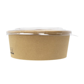 Contenitori di Cartone Kraft-Kraft con Coperchio PET 1.300ml (240 Pezzi)