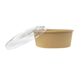 Contenitori di Cartone Kraft-Kraft con Coperchio PET 1.300ml (240 Pezzi)