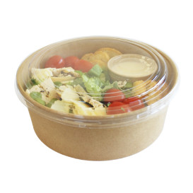 Contenitori di Cartone Kraft-Kraft con Coperchio PET 1.300ml (240 Pezzi)