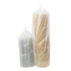 Contenitori di Cartone Kraft-Kraft con Coperchio PET 750ml Ø15cm (250 Pezzi)