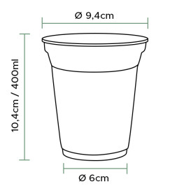 Bicchiere in PLA Biodegradabile Trasparente 310ml Ø7,8cm (50 Pezzi)