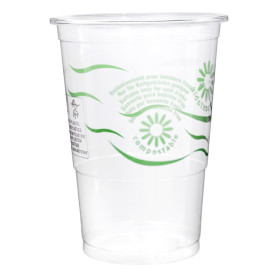 Bicchiere in PLA Biodegradabile Trasparente 250ml Ø7,3cm (500 Pezzi)