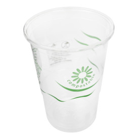 Bicchiere in PLA Biodegradabile Trasparente 250ml Ø7,3cm (500 Pezzi)