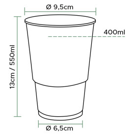 Bicchiere in PLA Biodegradabile Trasparente 250ml Ø7,3cm (500 Pezzi)