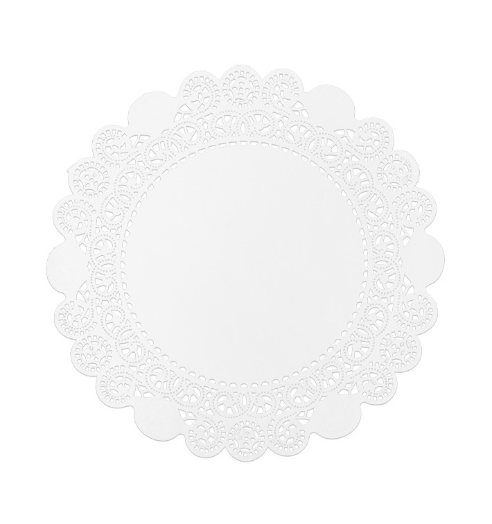 Centrino di Carta Traforato Bianco Ø14cm (250 Pezzi) Centrino di Carta Traforato Bianco Ø14cm (250 Pezzi)