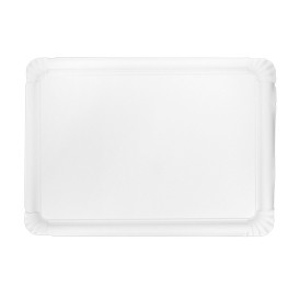 Vassoio di Cartone Rettangolare Bianco 25x34cm (300 Pezzi)