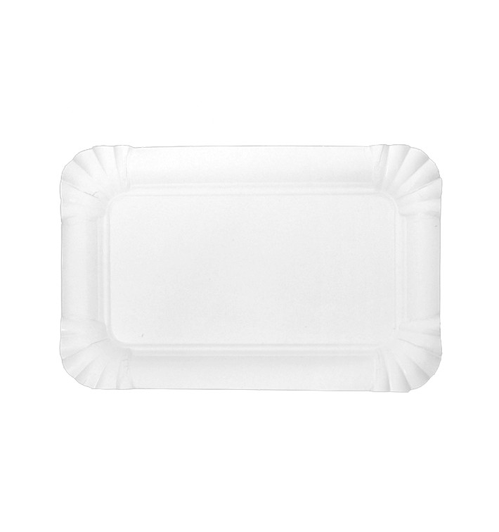 Vassoio di Cartone Rettangolare Bianco 12x19cm (700 Pezzi) Vassoio di Cartone Rettangolare Bianco 12x19cm (700 Pezzi)