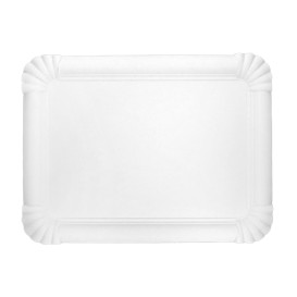 Vassoio di Cartone Rettangolare Bianco 18x24cm (50 Pezzi)