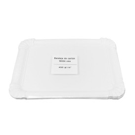 Vassoio di Cartone Rettangolare Bianco 18x24cm (50 Pezzi)
