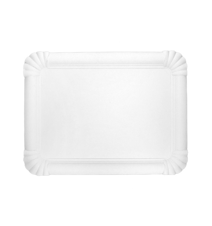 Vassoio di Cartone Rettangolare Bianco 18x24cm (600 Pezzi) Vassoio di Cartone Rettangolare Bianco 18x24cm (600 Pezzi)