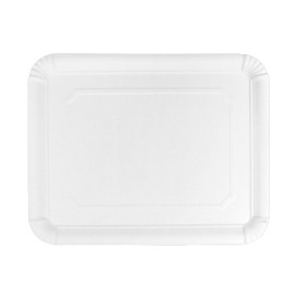 Vassoio di Cartone Rettangolare Bianco 22x28cm (50 Pezzi)