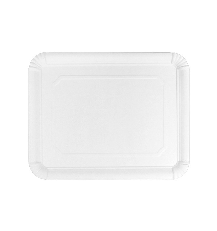Vassoio di Cartone Rettangolare Bianco 22x28cm (50 Pezzi) Vassoio di Cartone Rettangolare Bianco 22x28cm (50 Pezzi)