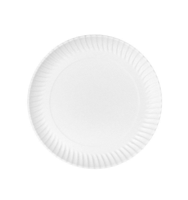 Piatto di Carta Tondo Bianco Ø23cm 450g/m² (50 Pezzi) Piatto di Carta Tondo Bianco Ø23cm 450g/m² (50 Pezzi)