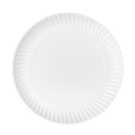 Piatto di Carta Tondo Bianco Ø27cm 550g/m² (50 Pezzi)