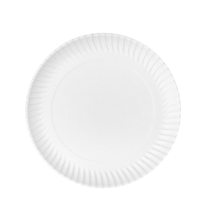 Piatto di Carta Tondo Bianco Ø27cm 550g/m² (50 Pezzi) Piatto di Carta Tondo Bianco Ø27cm 550g/m² (50 Pezzi)