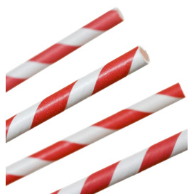 Cannuccia Dritta di Carta strisce assortim. Ø6mm 20cm (10000 Pezzi)