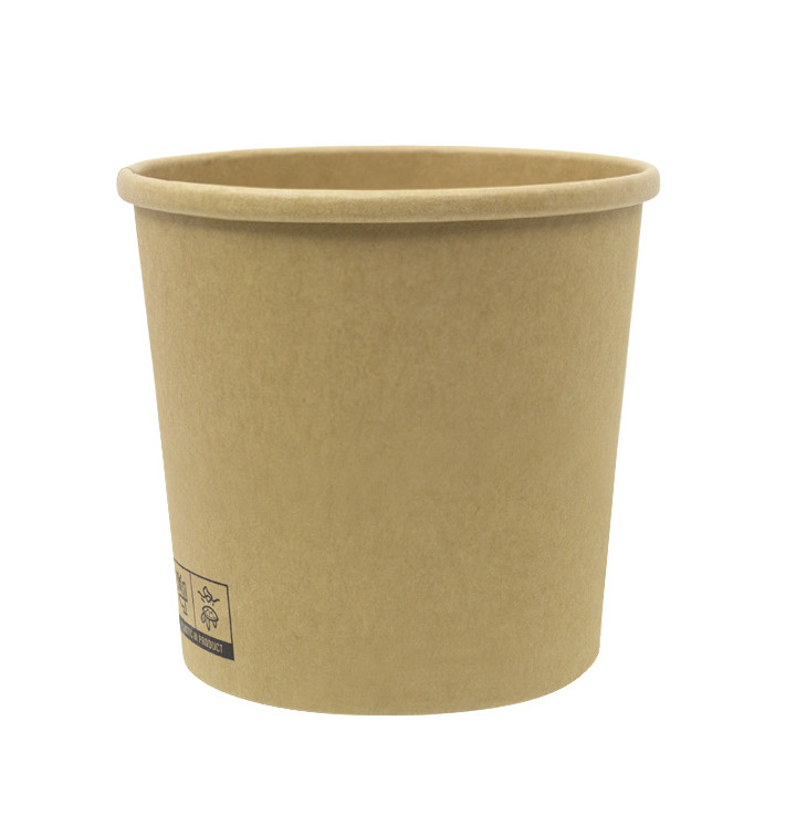 Contenitore di Cartone Kraft-Kraft 350ml Ø9,0cm (25 Pezzi) Contenitore di Cartone Kraft-Kraft 350ml Ø9,0cm (25 Pezzi)