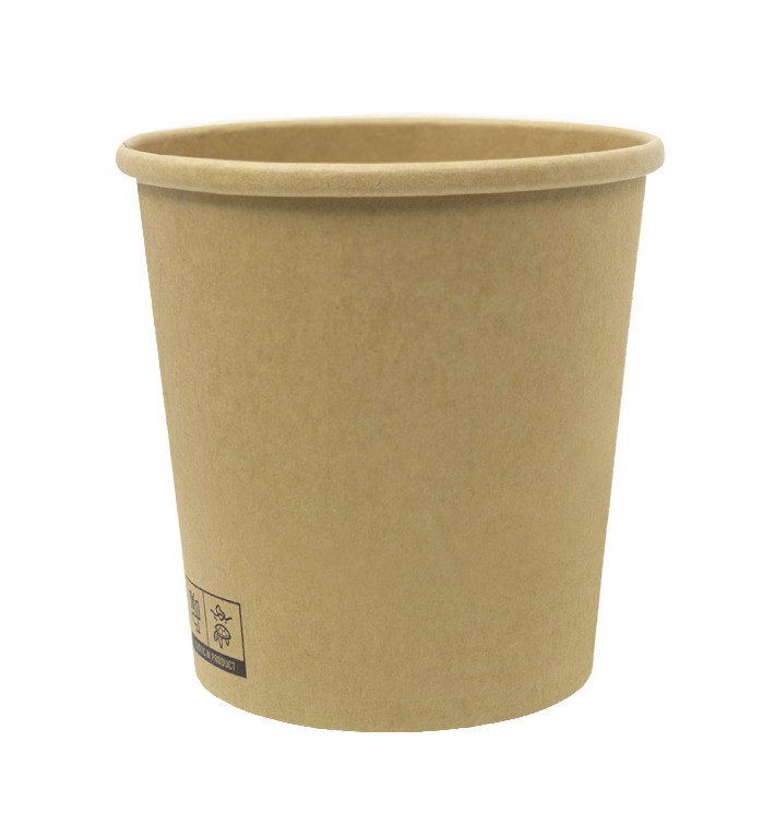 Contenitore di Cartone Kraft-Kraft 450ml Ø9,5cm (400 Pezzi) Contenitore di Cartone Kraft-Kraft 450ml Ø9,5cm (400 Pezzi)