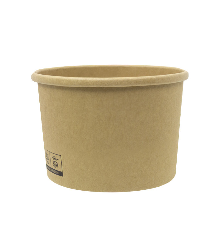 Contenitore di Cartone Kraft-Kraft 250ml Ø9,0cm (25 Pezzi) Contenitore di Cartone Kraft-Kraft 250ml Ø9,0cm (25 Pezzi)