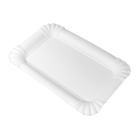 Vassoio di Cartone Rettangolare Bianco 12x19cm (50 Pezzi)
