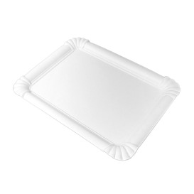 Vassoio di Cartone Rettangolare Bianco 18x24cm (50 Pezzi)