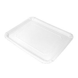 Vassoio di Cartone Rettangolare Bianco 22x28cm (50 Pezzi)