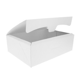 Scatola di Carta Pasticcerie 20,4x15,8x6cm 1Kg Bianco (20 Pezzi)