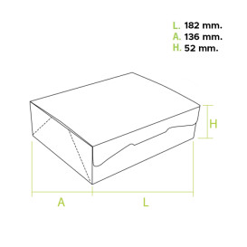 Scatola di Carta Pasticcerie 18,2x13,6x5,2cm 500g Bianco (25 Pezzi)