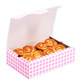 Scatola di Carta Pasticcerie 18,2x13,6x5,2cm 500g Rosa (25 Pezzi)