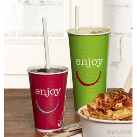 Bicchiere di Carta 22Oz/680ml "Enjoy" Ø9,0cm (50 Pezzi)