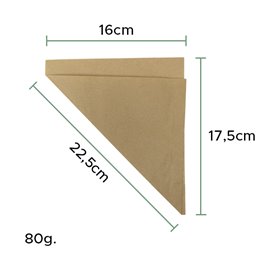 Cono di Carta Antigrasso Kraft 19,5cm 50gr (100 Pezzi)