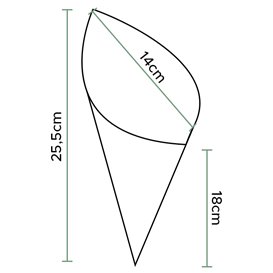 Cono di Carta Antigrasso Kraft 25,5cm 100gr (100 Pezzi)