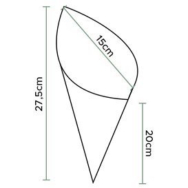 Cono di Carta Antigrasso Kraft 27,5cm 250gr (100 Pezzi)